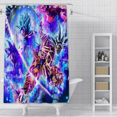 Blue D-Dragon Balls Shower Curtain