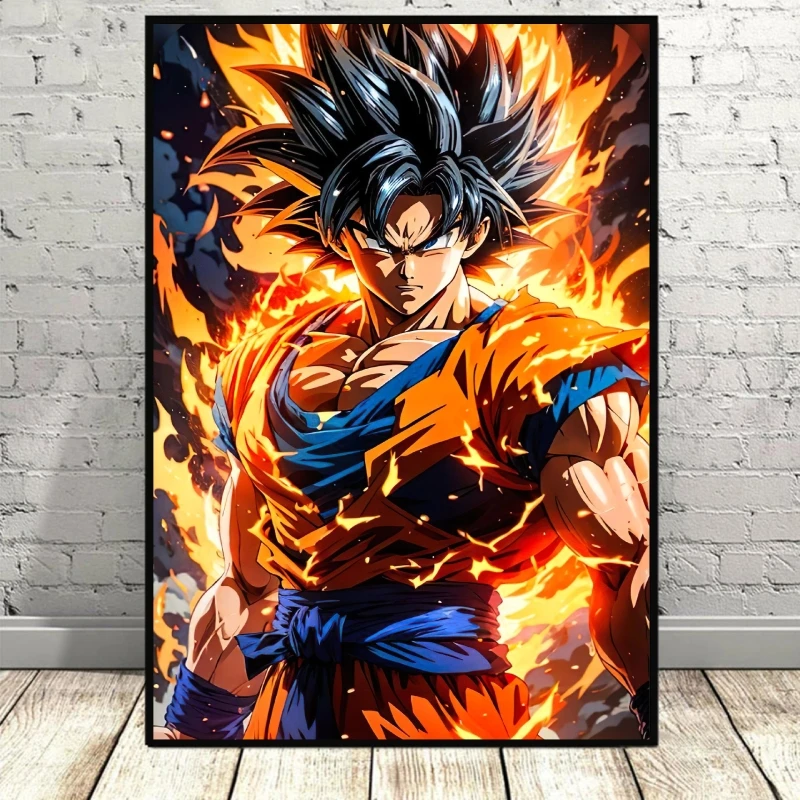 High Quality Dragon Ball Goku On Canvas Print Wall Sticker Canvas Poster