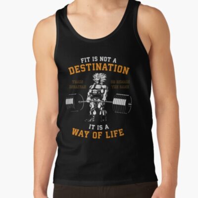 Fit Is Not A Destination Way Of Life Anime Gym Motivational Tank Top