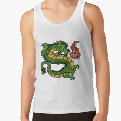 Long Green Dragon Breathing Fire Tank Top
