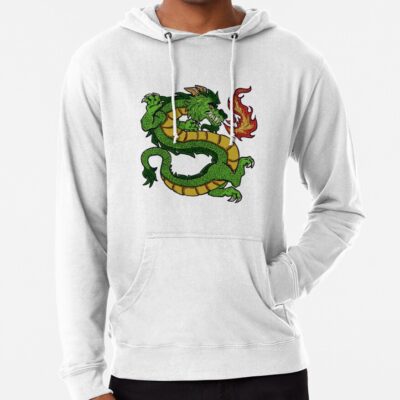 Long Green Dragon Breathing Fire Hoodie